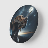 ブラウンドイツショートポインターナイトタイムスカイ ラウンド壁時計 (傾斜)