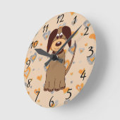 ブラウンドッグの壁掛け時計 ラウンド壁時計 (傾斜)