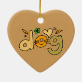 ブラウンドッグカートゥーンハートオーナメント セラミックオーナメント (裏面)