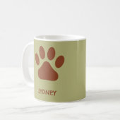 ブラウンドッグポー名前をカスタムする コーヒーマグカップ (正面左)
