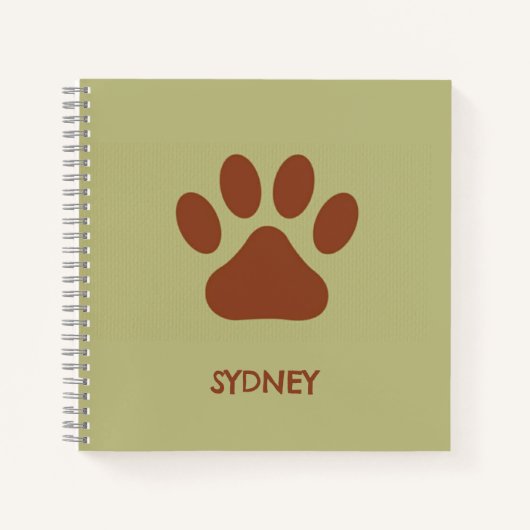 ブラウンドッグポー名前をカスタムする ノートブック (正面)