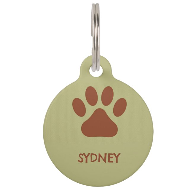 ブラウンドッグポー名前をカスタムする ペット　ネームタグ (正面)