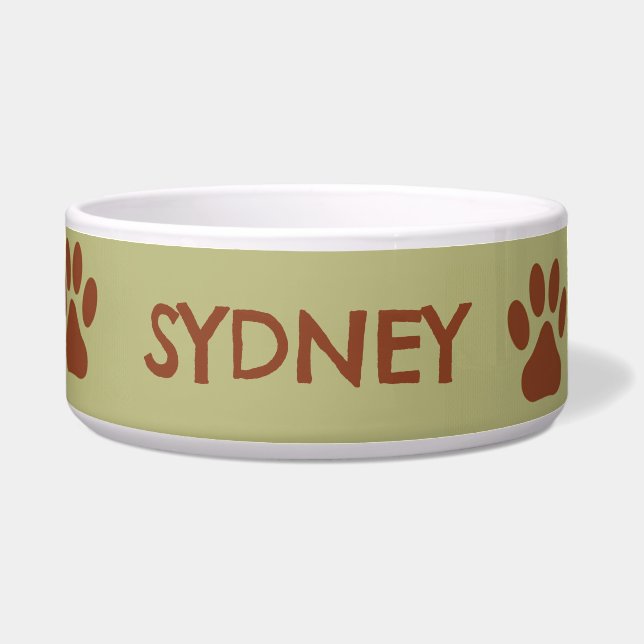 ブラウンドッグポー名前をカスタムする ボウル (正面)