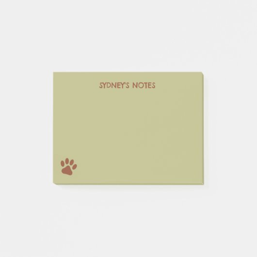 ブラウンドッグポー名前をカスタムする ポストイット (正面)