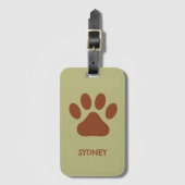 ブラウンドッグポー名前をカスタムする ラゲッジタグ (正面縦)