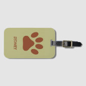ブラウンドッグポー名前をカスタムする ラゲッジタグ (正面横)
