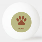 ブラウンドッグポー名前をカスタムする 卓球ボール (正面)