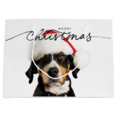 ブラウンドッグ付きクリスマス抱き枕 ラージペーパーバッグ (正面)