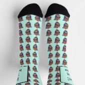 ブラウンドッグ顔Chag写真 ソックス (上部)