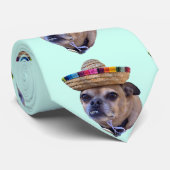 ブラウンドッグ顔Chag写真 ネクタイ (ロール)