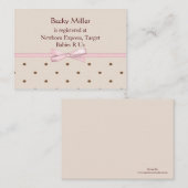 ブラウンドット赤ちゃんシャワーのレジストリカード エンクロージャーカード (正面/裏面)