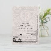 ブラウンドミニカ共和国パスポ結婚ート 招待状 (スタンド正面)