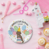 ブラウンナポリのマスティフ犬の誕生日パーティー ペーパープレート (パーティー)