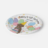 ブラウンナポリのマスティフ犬の誕生日パーティー ペーパープレート (アングル)