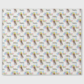 ブラウンナポリタンマスティフドッグ誕生日 ラッピングペーパー (フラット)