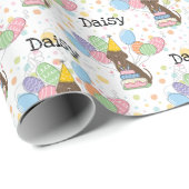 ブラウンナポリタンマスティフドッグ誕生日 ラッピングペーパー (ロールコーナー)