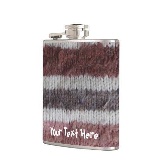 ブラウンニットストライプヴィンテージスタイルおもしろいデザイン フラスク (左)