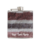 ブラウンニットストライプヴィンテージスタイルおもしろいデザイン フラスク (正面)