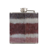 ブラウンニットストライプヴィンテージスタイルおもしろいデザイン フラスク (裏面)