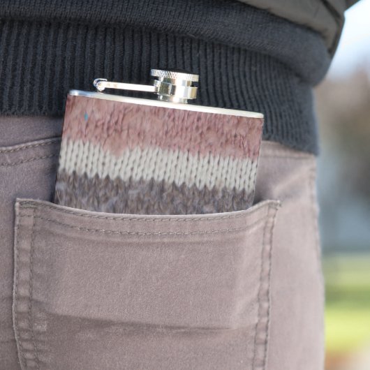 ブラウンニットストライプヴィンテージスタイルおもしろいデザイン フラスク (インサイチュ)