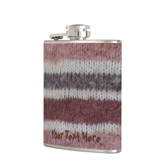 ブラウンニットストライプヴィンテージスタイルおもしろいデザイン フラスク (左)