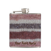 ブラウンニットストライプヴィンテージスタイルおもしろいデザイン フラスク (正面)