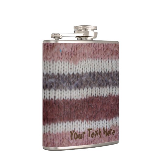 ブラウンニットストライプヴィンテージスタイルおもしろいデザイン フラスク (右)