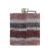 ブラウンニットストライプヴィンテージスタイルおもしろいデザイン フラスク (裏面)