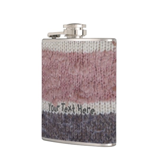 ブラウンニットストライプヴィンテージスタイルおもしろいデザイン フラスク (左)