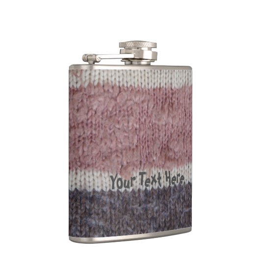 ブラウンニットストライプヴィンテージスタイルおもしろいデザイン フラスク (右)