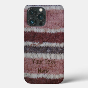 ブラウンニットストライプヴィンテージスタイルおもしろい編 iPhone 13 PROケース
