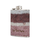 ブラウンニットストライプヴィンテージスタイルおもしろい フラスク (左)