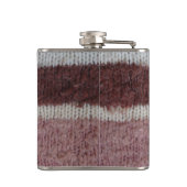 ブラウンニットストライプヴィンテージスタイルおもしろい フラスク (裏面)