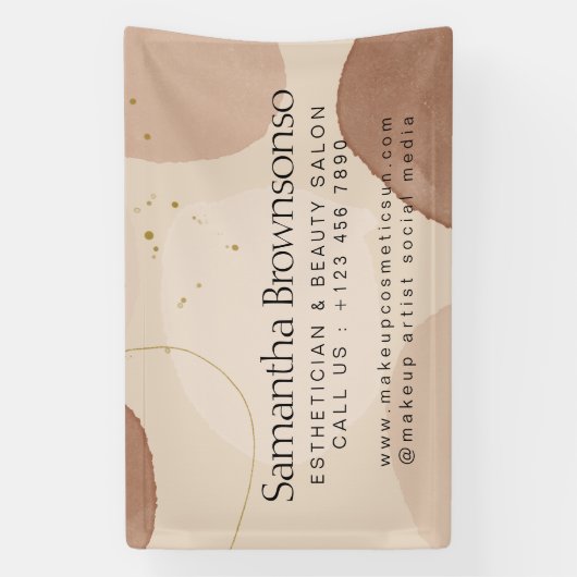 ブラウンニュートラルアーストーンエステティシャン 横断幕 (縦)