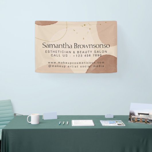 ブラウンニュートラルアーストーンエステティシャン 横断幕 (トレードショー)