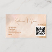 ブラウンニュートラルトーンミニマリストQRコードプロフェッショナル 名刺 (裏面)