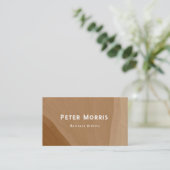 ブラウンニュートラルトーンミニマリストQRコードプロフェッショナル 名刺 (スタンド正面)