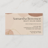 ブラウンニュートラルベージュ赤面ジオメトリックストーン 名刺 (裏面)
