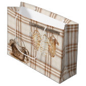 ブラウンニュートラルボホベイビー服 ラージペーパーバッグ (正面アングル)