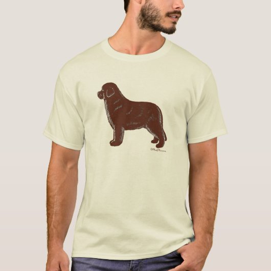 ブラウンニューファウンドランド犬 Tシャツ (正面)