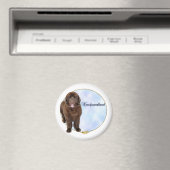 ブラウンニューファンドランドポートレート – マグネット (インサイチュ (食洗機))