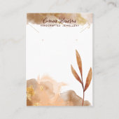 ブラウンネックレスイヤリング抽象芸術金ゴールドディスプレイカード 名刺 (正面)