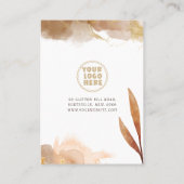 ブラウンネックレスイヤリング抽象芸術金ゴールドディスプレイカード 名刺 (裏面)