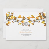 ブラウンノッテッドラブツリーズ秋結婚秋 招待状 (裏面)