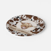 ブラウンハイランドカウカプリント誕生日パーティー ペーパープレート (アングル)