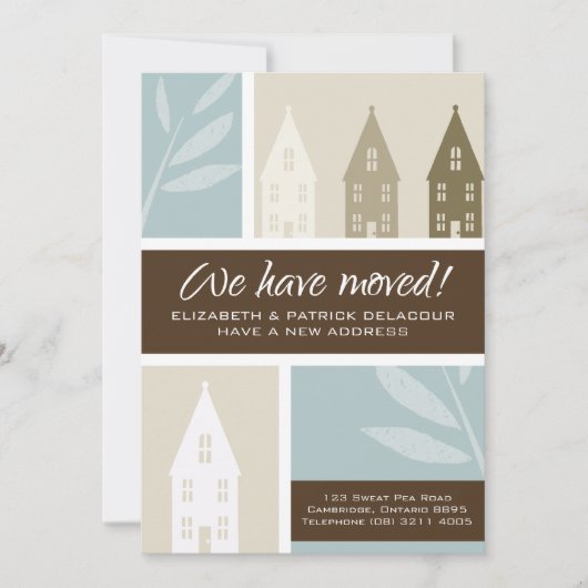 ブラウンハウズシルエットの動く発表 案内状 (正面)