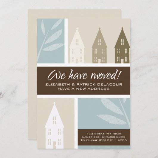 ブラウンハウズシルエットの動く発表 案内状 (正面/裏面)