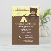 ブラウンハニーベア&のまわりにベビーシャワー招待状 招待状 (スタンド正面)