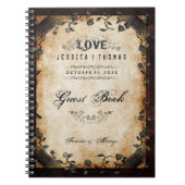 ブラウンハロウィンの結婚式愛ゴシック様式来客名簿 ノートブック (正面)