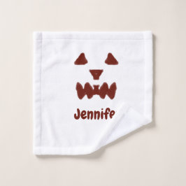 ブラウンハロウィーン怖い顔秋追加モダン名re ウォッシュタオル